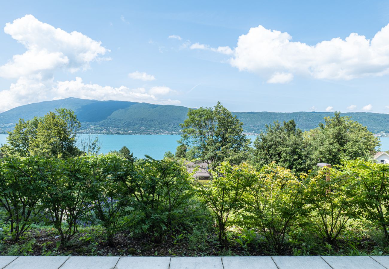 Appartement à Veyrier-du-Lac - L'EOS : Vue lac avec piscine