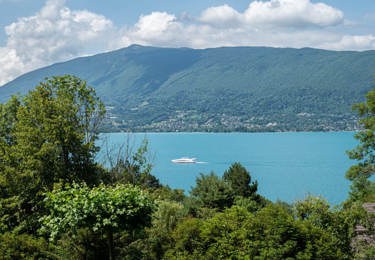 Appartement à Veyrier-du-Lac - L'EOS : Vue lac avec piscine
